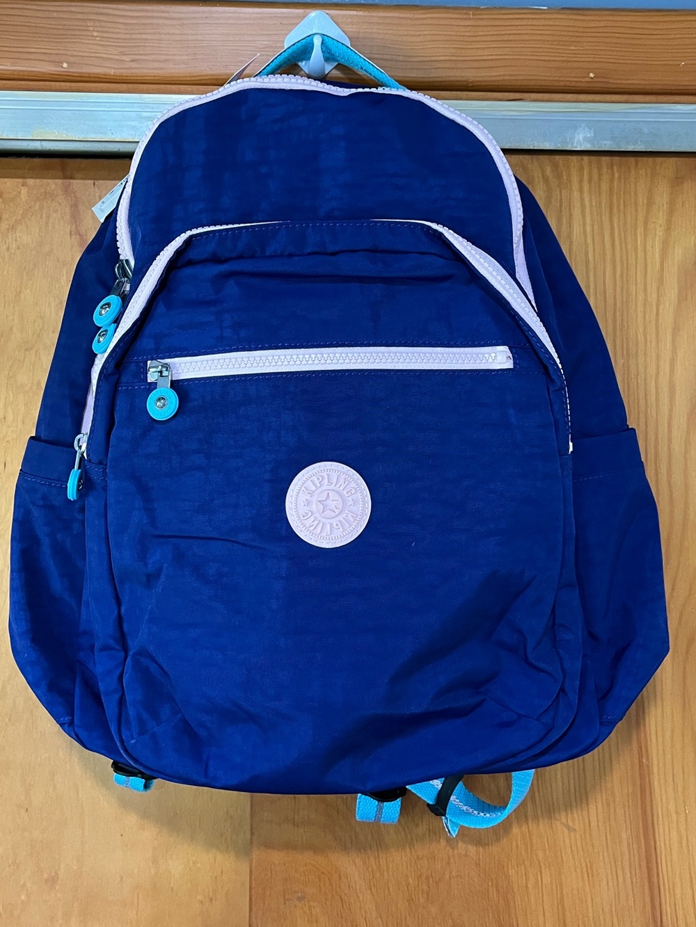 Kipling Royal Blue Backpack with White Logo